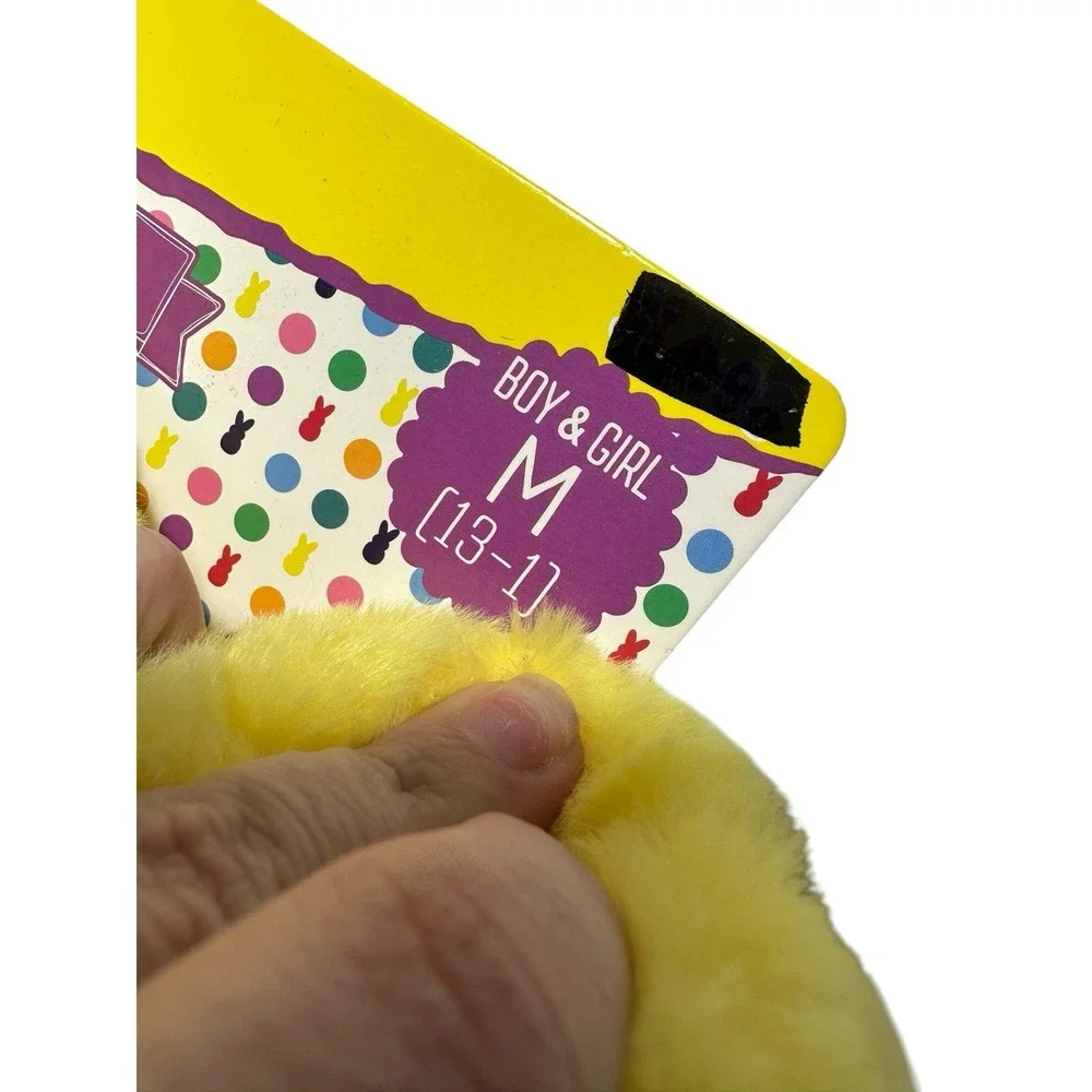 PEEPS kids slippers & headband set size medium‎ 13 1 yellow super soft fuzzy